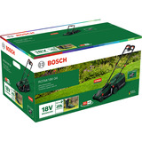 Bosch Cortacésped a batería Rotak18V-34, 18 voltios + kit de inicio + enchufe de mulching verde/Negro