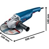 Bosch GWS 22-230 P amoladora angular 23 cm 6500 RPM 2200 W 5,5 kg azul, 6500 RPM, 23 cm, Corriente alterna, 5,5 kg, Motor sin escobillas