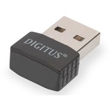 Digitus Adaptador mini USB inalámbrico 600AC, Adaptador Wi-Fi Inalámbrico, USB, WLAN, Wi-Fi 5 (802.11ac), 433 Mbit/s, Negro