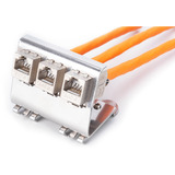 Digitus Adaptador para riel DIN para 3 módulos Keystone acero fino
