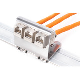 Digitus Adaptador para riel DIN para 3 módulos Keystone acero fino