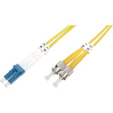 Digitus Cable de parche LWL, dúplex, conector LC > ST, monomodo OS2 amarillo