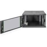 Digitus Carcasa de pared de la serie Dynamic Basic - 600 x 450 mm (an. x pr.), Armario IT negro, Bastidor de pared, 7U, 60 kg, Bloqueo del teclado, 24 kg, Negro