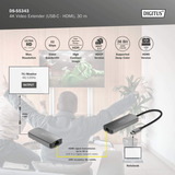Digitus DS-55343, Alargador de HDMI negro