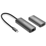 Digitus Extensor de video 4K USB-C > HDMI, 30 metros, Alargador de HDMI negro