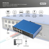 Digitus Gigabit industrial gestionado L3 con 8 + 4 puertos uplink 10G, Interruptor/Conmutador 