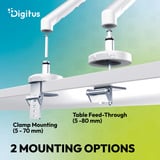 Digitus Soporte de monitor de diseño individual, 35", 10 kg blanco