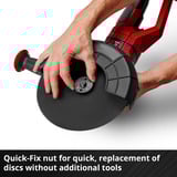 EINHELL Amoladora angular profesional a batería AXXIO 36/230 Q, 36Volt (2x18V) rojo/Negro