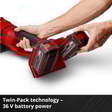 EINHELL Amoladora angular profesional a batería AXXIO 36/230 Q, 36Volt (2x18V) rojo/Negro