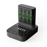 GP Batteries Cargador de batería USB RECYKO PRO P461, 4 ranuras de carga, incl. estación de acoplamiento D461 gris