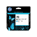HP Cabezal de impresión 70 negro mate y cian Impresora fotográfica HP DesignJet Z2100; Impresora HP DesignJet Z5200 PostScript; Impresora HP..., Inyección de tinta térmica, Negro, Cian, C9404A, Singapur, 143 mm