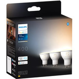 Philips Hue GU10 - foco inteligente - (paquete de 3), Lámpara LED Philips Hue White ambiance GU10 - foco inteligente - (paquete de 3), Bombilla inteligente, Bluetooth/Zigbee, Blanco, GU10, GU10, Reflectora