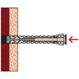 fischer Taco de expansión SX Plus 12x60, Pasador gris claro
