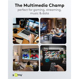 goobay 79145, Cable negro/Dorado