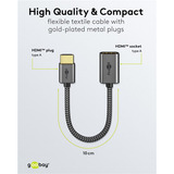 goobay 79145, Cable negro/Dorado