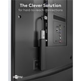 goobay Adaptador flexible HDMI de ultra alta velocidad, Cable negro/Dorado