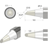 iFixit Punta de soldadura FixHub cónica biselada 1,5 mm, Soldador plateado