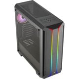 Aerocool SKYLINEV2BK Caja PC ATX Panel Frontal Doble LED ARGB Ventilador ARGB 12cm Negro, Cajas de torre negro, Midi Tower, PC, Negro, ATX, micro ATX, Mini-ITX, ABS, SPCC, 15,5 cm