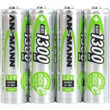 Ansmann AA Batería recargable Níquel-metal hidruro (NiMH) Batería recargable, AA, Níquel-metal hidruro (NiMH), 1,2 V, 4 pieza(s), 1300 mAh
