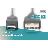 Digitus Cable de conexión USB 2.0 USB-A (conector) > Mini-USB (conector) negro