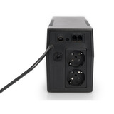 Digitus SAI interactiva en línea, 600 VA/360 vatios, UPS negro