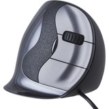 Evoluent Evoluent D ratón mano derecha USB tipo A 3200 DPI negro/Plateado, mano derecha, Diseño vertical, USB tipo A, 3200 DPI, Negro