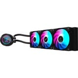 GIGABYTE AORUS WATERFORCE II 360 AIO Refrigerador de CPU líquido - 3x ventiladores ARGB de 120 mm, mecanismo de conexión deslizante, DAISY-CHAIN, compatible con Intel LGA 1851 y AMD AM5, Refrigeración por agua negro, mecanismo de conexión deslizante, DAISY-CHAIN, compatible con Intel LGA 1851 y AMD AM5, Sistema de refrigeración líquida todo en uno, 12 cm, Negro