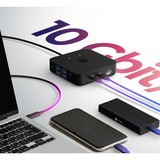 ICY BOX IB-DK4090-C Acoplamiento USB 3.2 Gen 2 (3.1 Gen 1) Type-C Negro, Estación de acoplamiento Acoplamiento, USB 3.2 Gen 2 (3.1 Gen 1) Type-C, 85 W, 1000 Mbit/s, Negro, 4K Ultra HD