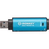 Kingston IronKey Vault Privacy 50 unidad flash USB 256 GB USB tipo A 3.2 Gen 1 (3.1 Gen 1) Azul, Lápiz USB celeste/Negro, 256 GB, USB tipo A, 3.2 Gen 1 (3.1 Gen 1), 230 MB/s, Tapa, Azul