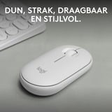 Logitech Pebble 2 M350s ratón Viajes Ambidextro RF Wireless + Bluetooth Óptico 4000 DPI blanco, Ambidextro, Óptico, RF Wireless + Bluetooth, 4000 DPI, Blanco