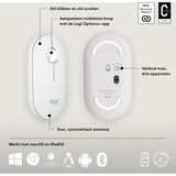 Logitech Pebble 2 M350s ratón Viajes Ambidextro RF Wireless + Bluetooth Óptico 4000 DPI blanco, Ambidextro, Óptico, RF Wireless + Bluetooth, 4000 DPI, Blanco