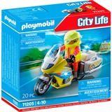 PLAYMOBIL Motocicleta de médico de urgencias con luz intermitente, Juegos de construcción 