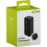 goobay Powerbank para portátil 20.000 mAh con Power Delivery, Banco de potencia negro