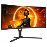 AOC G3 CU34G3S/BK pantalla para PC 86,4 cm (34") 3440 x 1440 Pixeles UltraWide Quad HD LED Negro, Rojo, Monitor de gaming negro/Rojo, 86,4 cm (34"), 3440 x 1440 Pixeles, UltraWide Quad HD, LED, 4 ms, Negro, Rojo