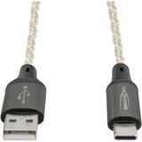 Ansmann Cable USB-A a USB tipo C negro/Transparente