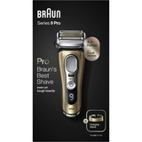 Braun Series 9 9419s Wet&Dry Máquina de afeitar de láminas Recortadora Negro, Oro dorado/Plateado, Máquina de afeitar de láminas, Active Quattro Head, Negro, Oro, Carga, Batería, Ión de litio