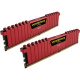 Corsair 32GB DDR4-2666 módulo de memoria 2 x 16 GB 2666 MHz, Memoria RAM rojo, 32 GB, 2 x 16 GB, DDR4, 2666 MHz, 288-pin DIMM, Negro, Rojo