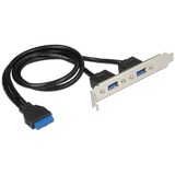 DeLOCK 84836 tarjeta y adaptador de interfaz Interno USB 3.2 Gen 1 (3.1 Gen 1), Tapa de ranura USB 3.2 Gen 1 (3.1 Gen 1), Negro, Azul, Plata, 5 Gbit/s, Bolsa de plástico