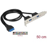 DeLOCK 84836 tarjeta y adaptador de interfaz Interno USB 3.2 Gen 1 (3.1 Gen 1), Tapa de ranura USB 3.2 Gen 1 (3.1 Gen 1), Negro, Azul, Plata, 5 Gbit/s, Bolsa de plástico