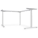 Digitus Base de escritorio de bipedestación de altura ajustable de forma eléctrica, ángulo de 90° (en forma de L), Soporte blanco, ángulo de 90° (en forma de L), 120 kg, Eléctrico, Con forma de L, 3 pata(s), Blanco, 12,5 cm
