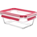 Emsa CLIP & CLOSE N1040800 recipiente de almacenar comida Rectangular Caja 0,85 L Transparente 1 pieza(s) transparente/Rojo, Caja, Rectangular, 0,85 L, Transparente, Vidrio, 420 °C