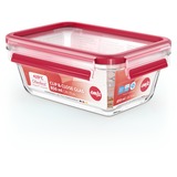 Emsa CLIP & CLOSE N1040800 recipiente de almacenar comida Rectangular Caja 0,85 L Transparente 1 pieza(s) transparente/Rojo, Caja, Rectangular, 0,85 L, Transparente, Vidrio, 420 °C