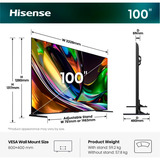 Hisense 100UR8DS, Televisor LED negro/Gris oscuro