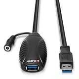 Lindy 43156 cable USB USB 3.2 Gen 1 (3.1 Gen 1) 10 m USB A 5 Gbit/s Negro, Cable alargador negro, 10 m, USB A, USB A, USB 3.2 Gen 1 (3.1 Gen 1), 5 Gbit/s, Negro