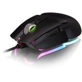 Thermaltake Argent M5 RGB ratón Ambidextro USB tipo A Óptico 16000 DPI, Ratones para gaming negro, Ambidextro, Óptico, USB tipo A, 16000 DPI, Negro