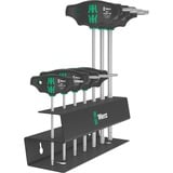 Wera Set 467/7 de destornilladores hexagonales HF con mango transversal + soporte, 7 piezas negro/Verde