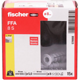 fischer Taco para hormigón celular FFA 8 S, Pasador gris claro