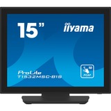iiyama ProLite T1532MSC-B1S pantalla para PC 38,1 cm (15") 1024 x 768 Pixeles XGA LCD Pantalla táctil Negro, Monitor LED negro (mate), 38,1 cm (15"), 1024 x 768 Pixeles, XGA, LCD, 8 ms, Negro