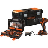 BLACK+DECKER Taladro atornillador percutor a batería BDCHD18S1KA, 18 voltios, Martillo atornillador negro/Naranja