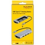 DeLOCK 87767 base para portátil y replicador de puertos Alámbrico USB 3.2 Gen 1 (3.1 Gen 1) Type-C Gris, Estación de acoplamiento gris, Alámbrico, USB 3.2 Gen 1 (3.1 Gen 1) Type-C, 100 W, 1.4/2.2, 10,100,1000 Mbit/s, Gris